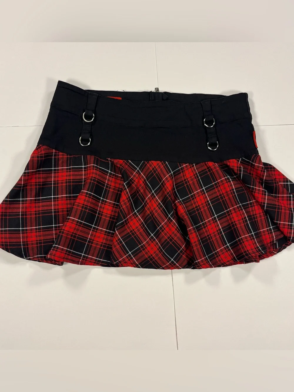 TRIPP NYC Y2K GOTH Black and Red Plaid Mini Skirt Size XL
